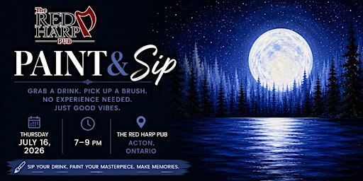 Paint Night - Moonlit Pines | The Red Harp Pub