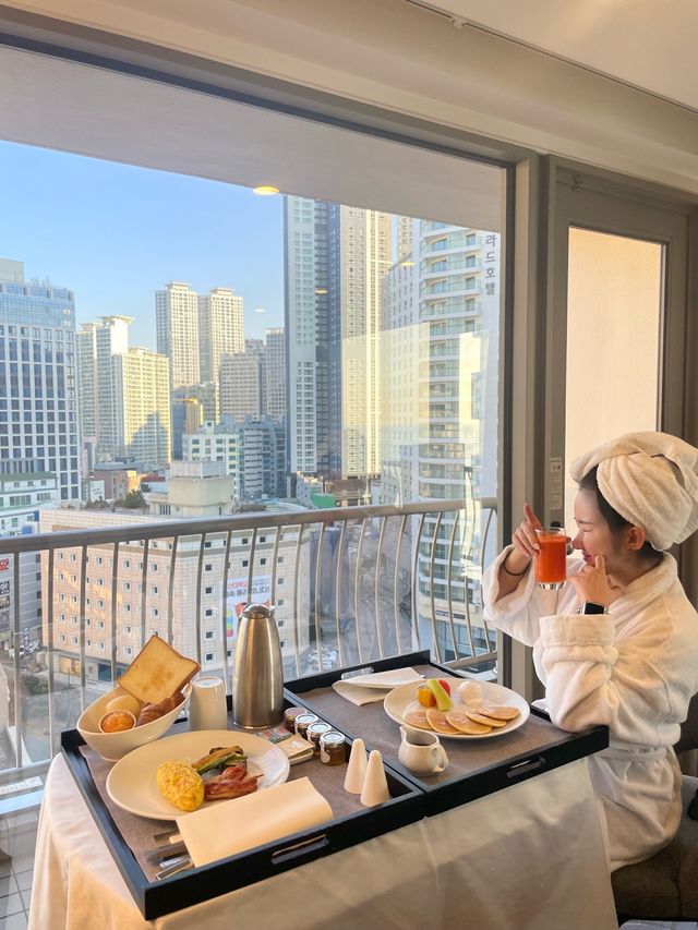 룸서비스 조식이 있는 부산 대장 호텔 !