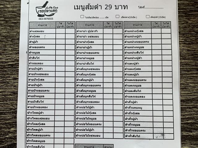 “เรอปลาแดก”  ร้านส้มตำยำแซ่บ 29฿ ทุกเมนู
