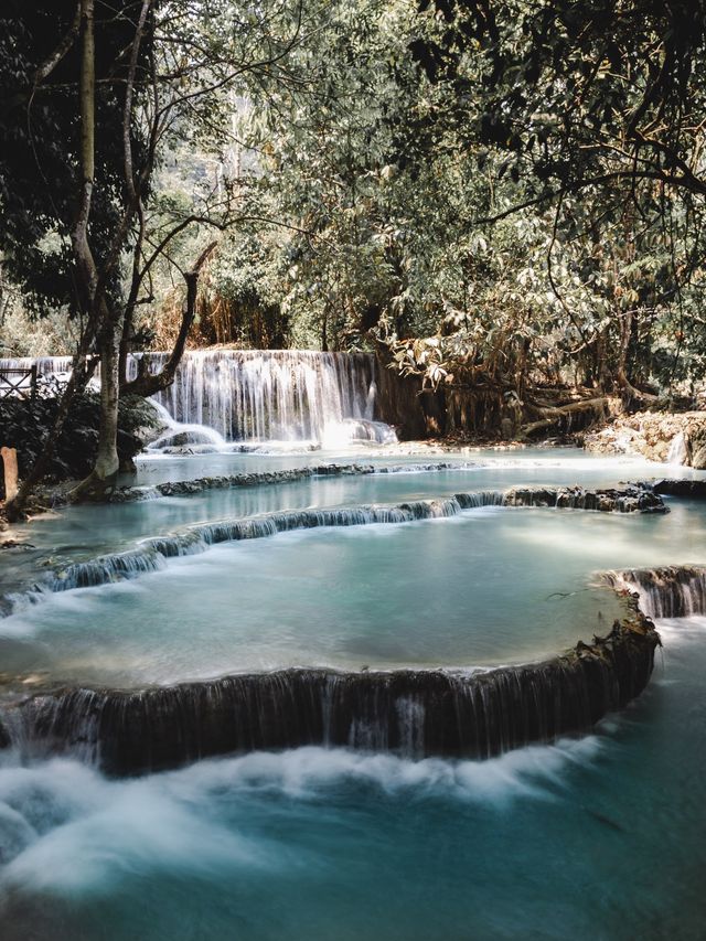 Magical looking waterfall in the Land of Laos