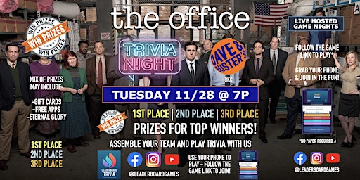 THE OFFICE Theme Trivia Night | Dave n Busters OKC - 11/28 at 7p | Dave & Buster's Oklahoma City