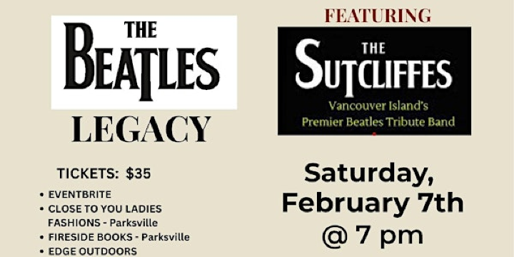 Knox presents...The Beatles Legacy, featuring The Sutcliffes. | Knox United Church