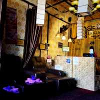 Relaxing at  spa and massage shop in town