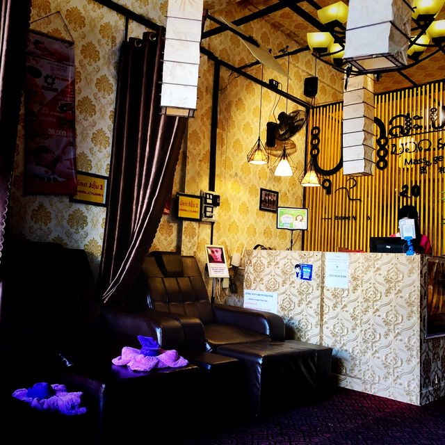 Relaxing at  spa and massage shop in town