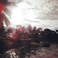 Volcanic island Samosir in Lake Toba