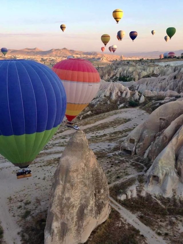 Hot air balloons in Cappadocia, Turkey.