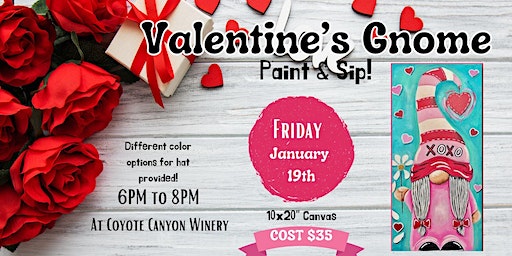 Valentine's Gnome Paint n Sip at Coyote Canyon Winery! | Coyote Canyon Winery