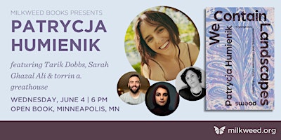 Milkweed Books Presents Patrycja Humienik book launch with guests | Milkweed Books