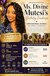 Ms. Divine Mutesi's Birthday Fundraiser | St Matthew's Lutheran Church