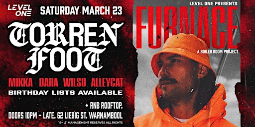 LEVEL ONE PRESENTS FURNACE ft TORREN FOOT | Seanchai Irish Pub