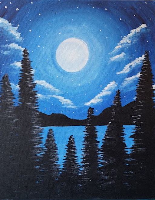 Paint and Sip Painting event Blue Moonrise | River City Brewing Company