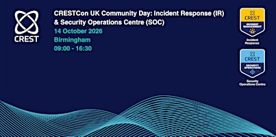 CRESTCon UK Community Event: Incident Response & Security Operations Centre | IET Birmingham: Austin Court