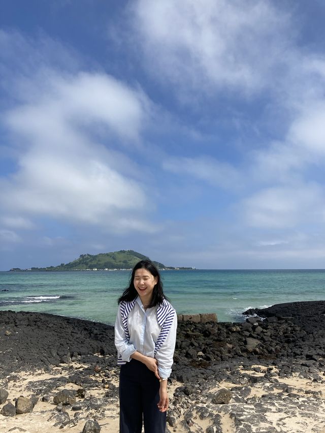 제주 서쪽 푸른바다가 예술인,협재 해수욕장