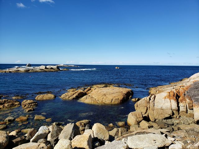 Self-driving to Bicheno Beach, Tasmania Island.