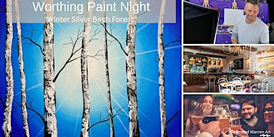 Worthing Paint Night - 'Winter Silver Birch Forest' | Highdown Tea Rooms