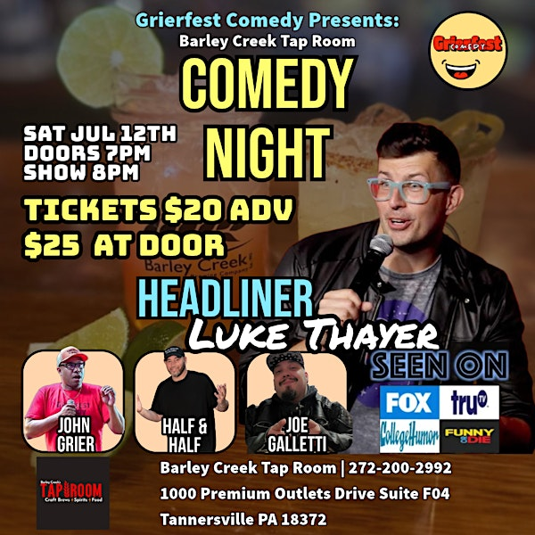 Barley Creek Tap Room Comedy Night | Barley Creek Tasting Room + Pub