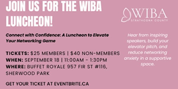WIBASC Luncheon - Building Confidence and Reducing Networking Anxiety | Buffet Royale Sherwood Park