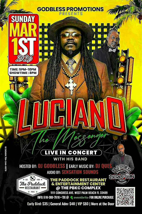 LUCIANO *The Messenger* LIVE IN CONCERT | Live in The Paddock Restaurant