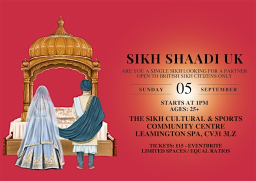 Sikh Shaadi UK Ages 25+ (Midlands) | The Sikh Cultural & Sports Community Centre