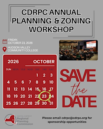 CDRPC Planning and Zoning Workshop | October 23, 2026 | Hudson Valley Community College