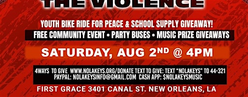 5th Annual NOLAKEYS Youth Bike Ride & School Supply Giveaway | First Grace United Methodist Church