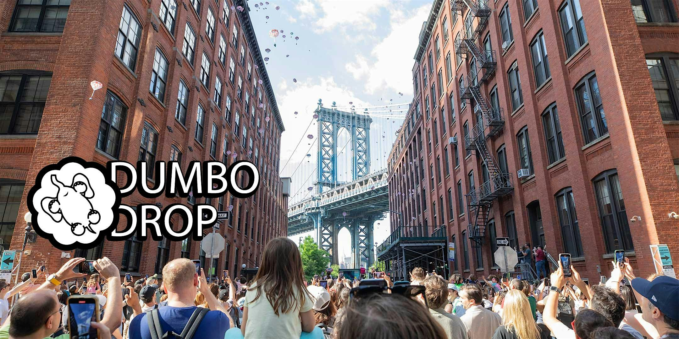 DUMBO DROP 2026! Watch elephants parachute into Dumbo--for a good cause! | Car-Free Washington Street