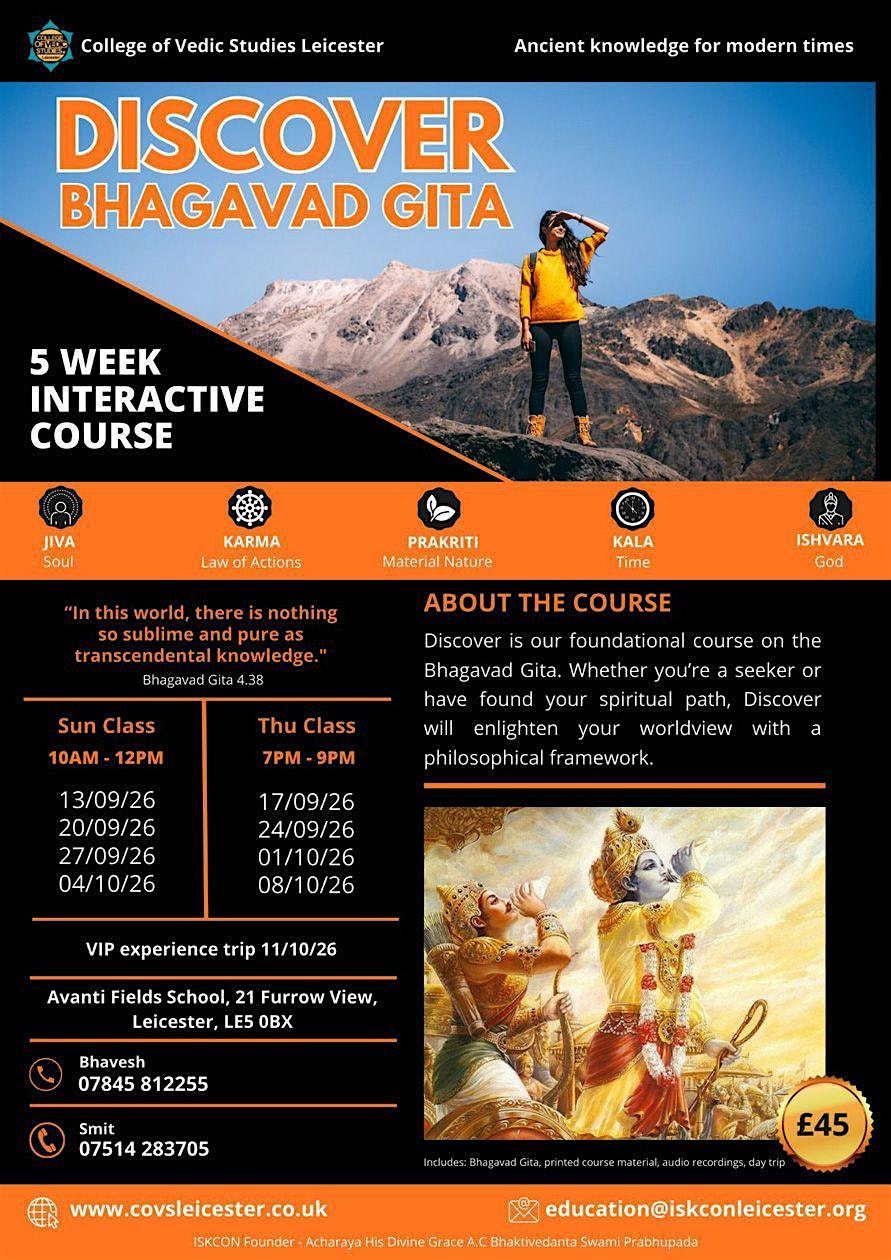 Discover Bhagavad Gita - 5 week interactive course (Sundays) | Avanti Fields School
