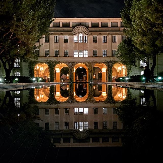 Magnificent campus of Cal Tech at night