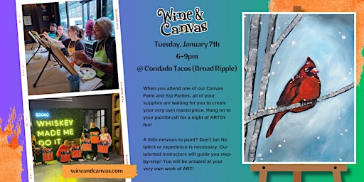 Paint and Sip: Winter Cardinal | Condado Tacos