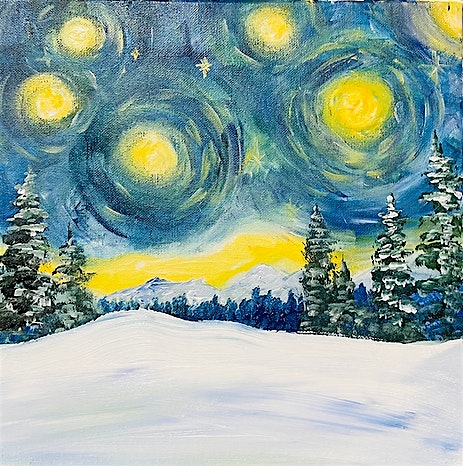 Van Gogh Winter Scene Paint and Sip | The Heart Gallery Paint and Sip