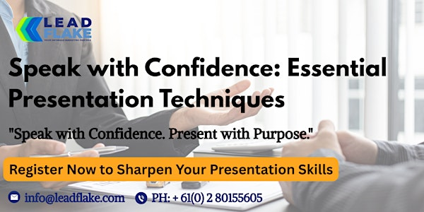 Effective Presentation Techniques Workshop in Pasir Gudang | For venue details, reach us at info@leadflake.com