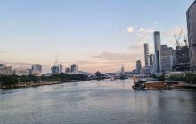 Beautiful Brisbane River With Sunrise