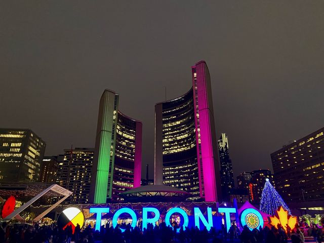 Awesome Lights Toronto Old City Hall at night