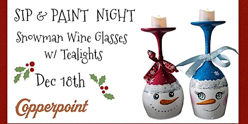 Snowman Tealight Holders Paint Night | Copperpoint Brewing Company