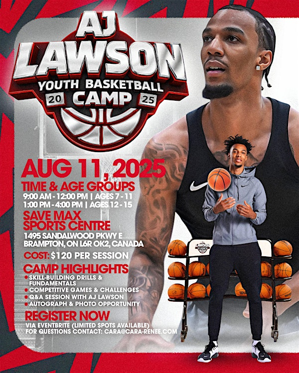 AJ Lawson Youth Basketball Camp | Save Max Sports Centre