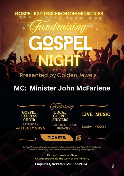 Fundraising Gospel Concert | Beacon Church Pheasey
