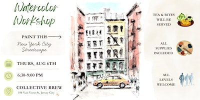 Jersey City Watercolor Workshop | The Collective Brew