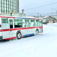 冬の宗谷バスターミナル