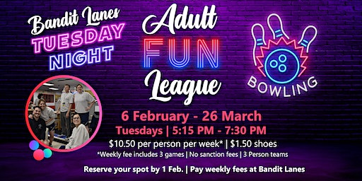 EAFB Adult Fun League Bowling at Bandit Lanes | Bandit Lanes Recreation Center