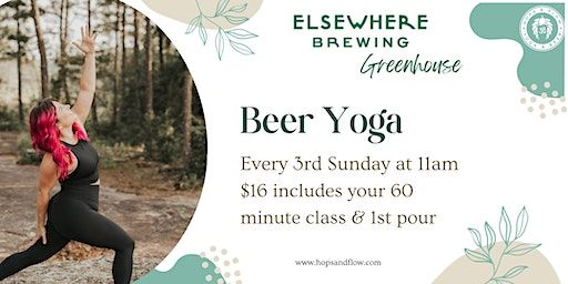 Hops & Flow Beer Yoga at Elsewhere Brewing Greenhouse | Elsewhere Brewing Greenhouse Taproom - West Midtown