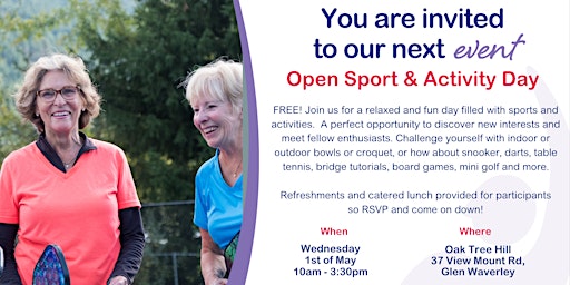Open Sports and Activity Day | Oak Tree Hill Retirement Living Aveo