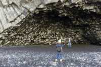 Iceland's black sand beach like an alien planet.