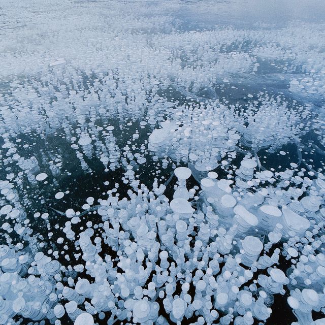 糠平湖のアイスバブル！