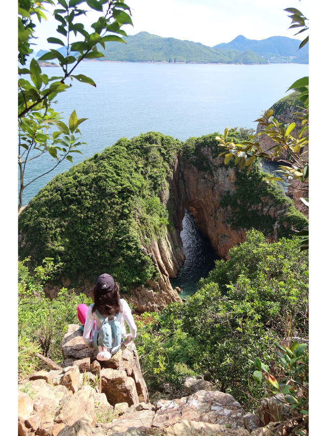 Hong Kong's Clock Tower Cave, one of Hong Kong's four most beautiful sea caves eroded by the sea.