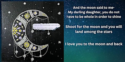 Dotting a Crescent moon with inspirational words with Beth Goulet | MoonStone Art Studio