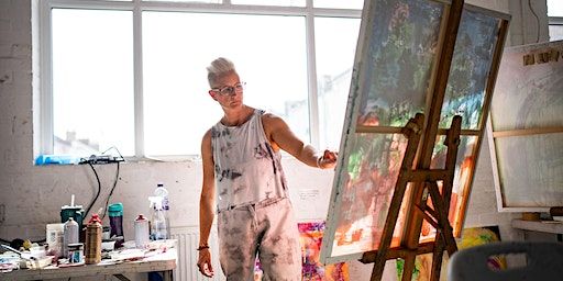 The most EXPERIMENTAL one day Large Abstract Painting workshop in Brighton | Lawrence Art Studio