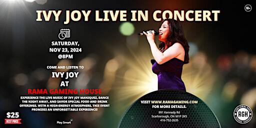 IVY JOY LIVE IN CONCERT @RAMA GAMING HOUSE, SCARBOROUGH | Rama Gaming House - Scarborough