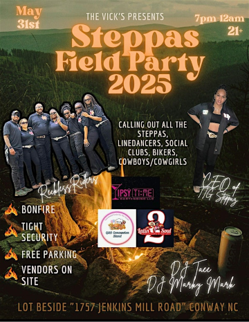 The Vicks Presents “Steppas Field Party” | 1757 Jenkins Mill Road, Conway, NC, USA