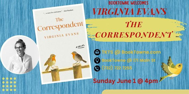 BookTowne Welcomes Virginia Evans, Author of The Correspondent | BookTowne