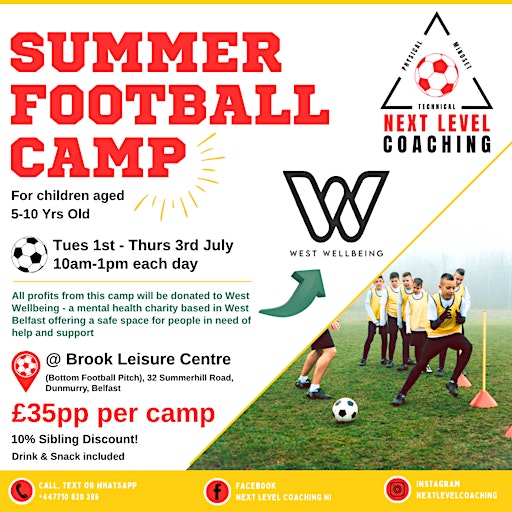 Summer Football Camp | Brook Leisure Centre